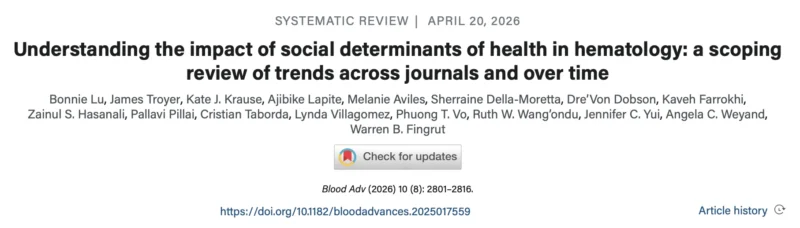 Luma Mahairi: Social Determinants of Health Across Hematology Shaping The Outcomes