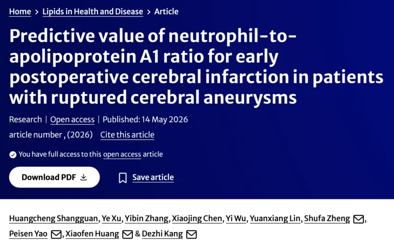 Leonardo Roever: A Simple Biomarker With Prognostic Value in Aneurysmal Subarachnoid Hemorrhage