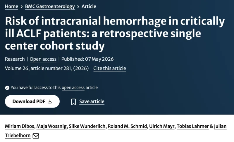 Tobias Lahmer: Is Platelet Count the Key Predictor for Intracerebral Hemorrhage in ACLF?