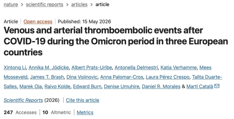 Sandeep De: Omicron Infection Confirmed to Raise Blood Clot Risk for 6 Months