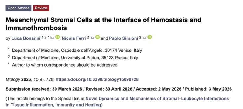 Luca Bonanni: How Mesenchymal Stromal Cells Interact With Coagulation and Innate Immunity 1 Luca Bonanni: How Mesenchymal Stromal Cells Interact With Coagulation and Innate Immunity