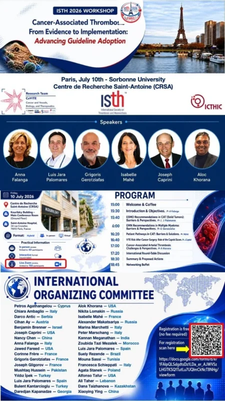 Grigoris Gerotziafas: Join Our Workshop on Advancing Guideline Adoption in Cancer-Associated Thrombosis at ISTH 2026