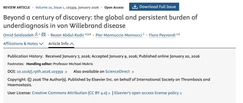 A Century After Its Discovery, VWD Remains Dramatically Underdiagnosed Worldwide - RPTH Journal 1 A Century After Its Discovery, VWD Remains Dramatically Underdiagnosed Worldwide - RPTH Journal
