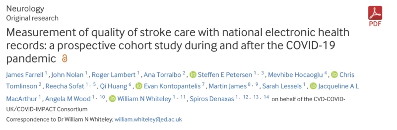 Spiros Denaxas: National Linked Health Records Reveal Stroke Care Gaps England During and After COVID-19