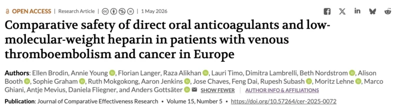 Laura Dormer: Real-World Safety of DOACs vs LMWH in Cancer-Associated VTE Acroos Europe 1 Laura Dormer: Real-World Safety of DOACs vs LMWH in Cancer-Associated VTE Acroos Europe