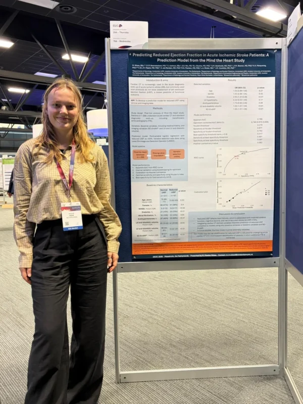 Maaike Wisse: Presenting on Reduced Ejection Fraction In Acute Ischemic Stroke at ESOC 2026