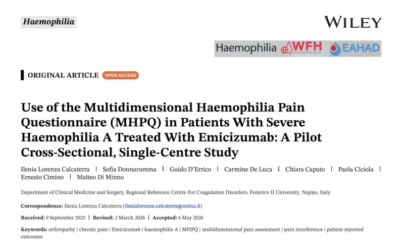 Ilenia Calcaterra: Impact of Pain on Severe Haemophilia A Patients Receiving Emicizumab Prophylaxis 1 Ilenia Calcaterra: Impact of Pain on Severe Haemophilia A Patients Receiving Emicizumab Prophylaxis
