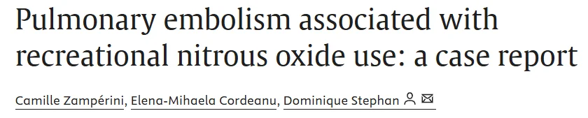 Dominique Stephan: Recreational Nitrous Oxide Use as a Risk Factor for VTE