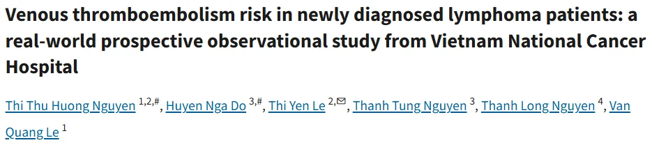 Tung Nguyen Thanh: New Perspective on Thrombosis in Hematological Malignancies in Vietnam 1 Tung Nguyen Thanh