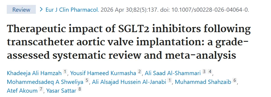 Ali Saad Al-shammari: Exploring the Role of SGLT2 Inhibitors After TAVI 1 Ali Saad Al-shammari