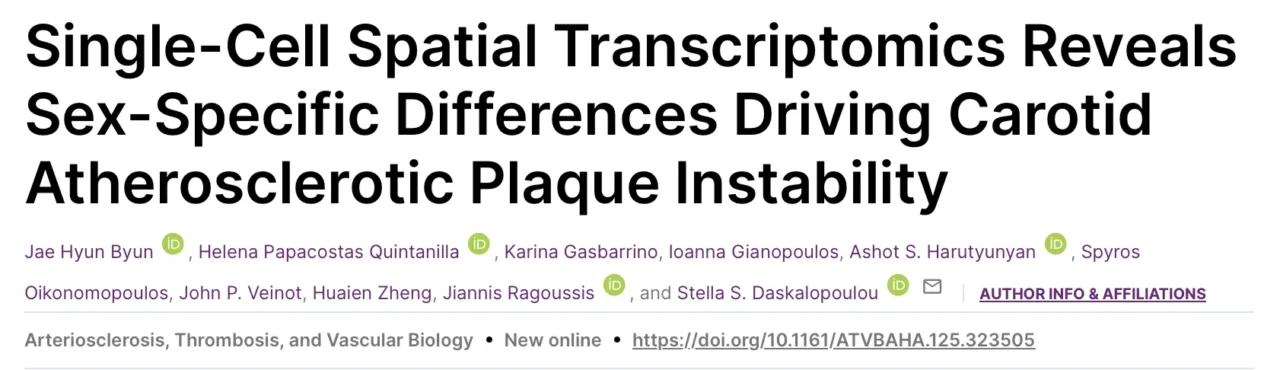 Jae Hyun Byun: Spatial Transcriptomics and the Emerging Complexity of Plaque Vulnerability 1 Jae Hyun Byun: Spatial Transcriptomics and the Emerging Complexity of Plaque Vulnerability