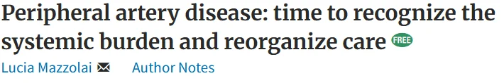 Lucia Mazzolai: Systemic Vascular Approach to Peripheral Artery Disease