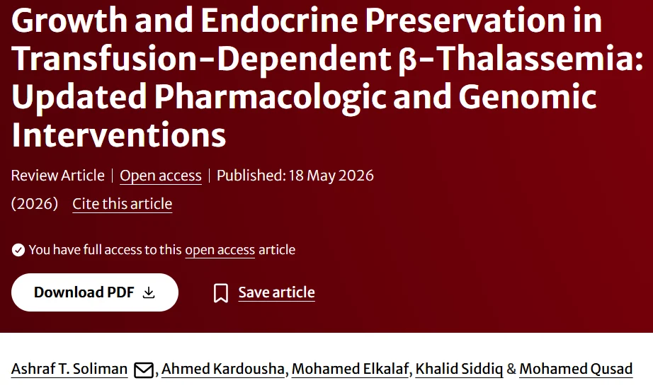 Ahmed Kardousha: Protecting Growth and Fertility in Transfusion-Dependent β-Thalassemia 1 Ahmed Kardousha: Protecting Growth and Fertility in Transfusion-Dependent β-Thalassemia