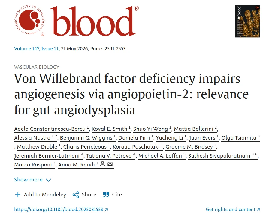 Jeremiah Bernier-Latmani: Could Angpt2 Blockade Become a New Treatment for GI Bleeding in VWD