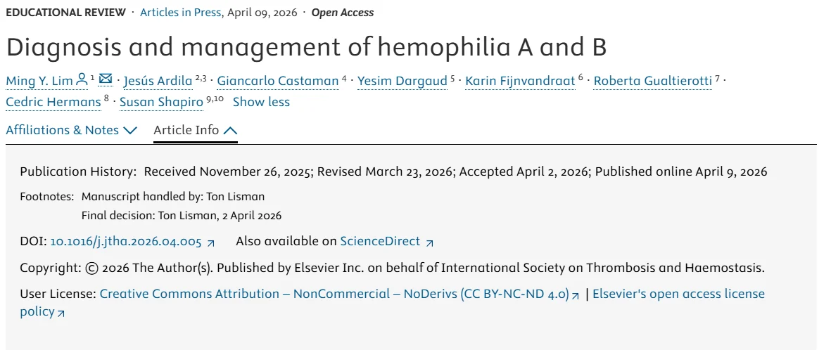 Roberta Gualtierotti: Modern Approaches to Diagnosis and Treatment of Hemophilia A and B