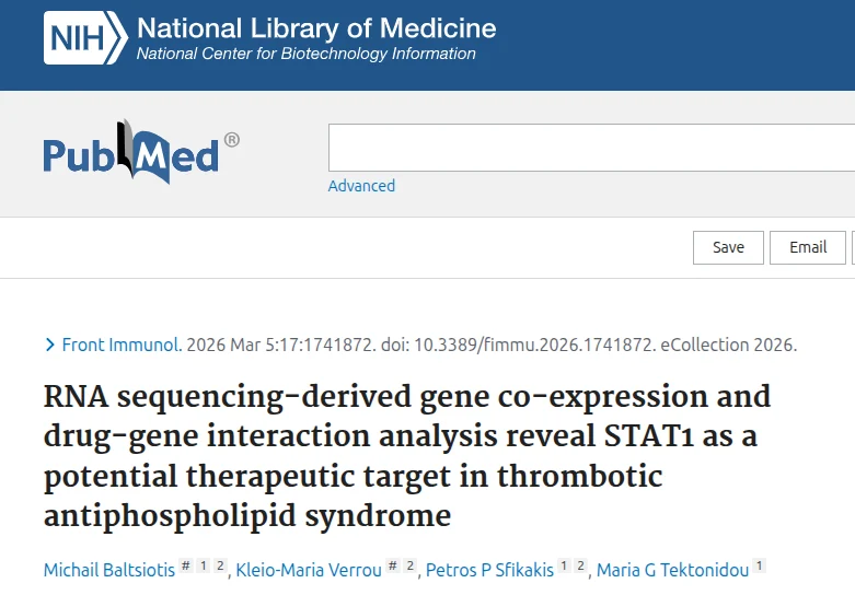 Maria Τektonidou: Gene Network Analysis Identifies STAT1 in Thrombotic APS 1 Maria Τektonidou: Gene Network Analysis Identifies STAT1 in Thrombotic APS