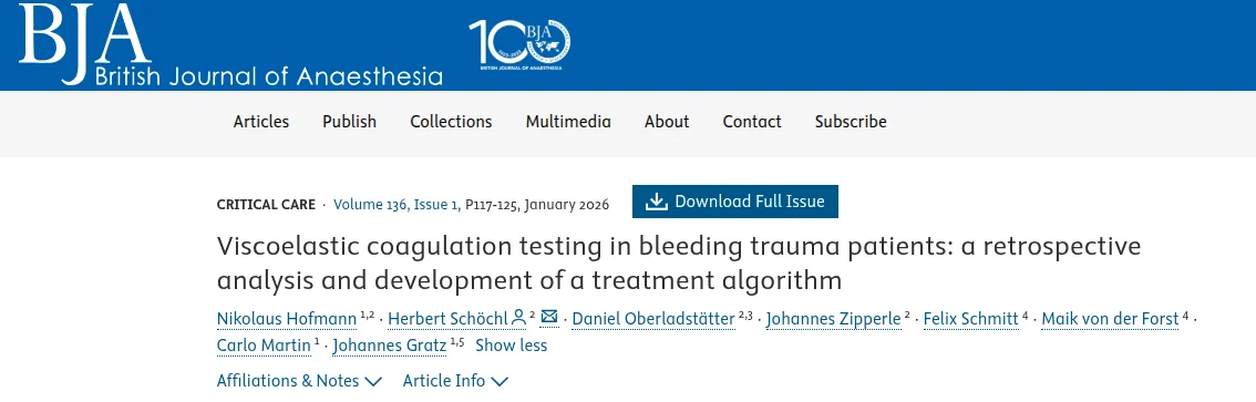 Marc Wittwer: A Practical Viscoelastic-Guided Algorithm for Trauma-Induced Coagulopathy in Clinical Workflow