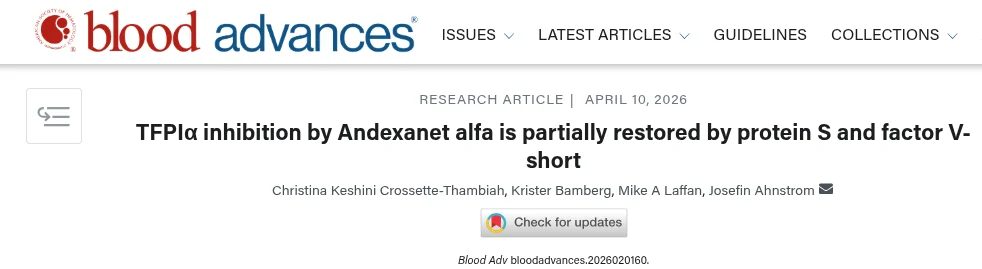 Josefin Ahnström: How Andexanet Alfa Impacts TFPIα Function