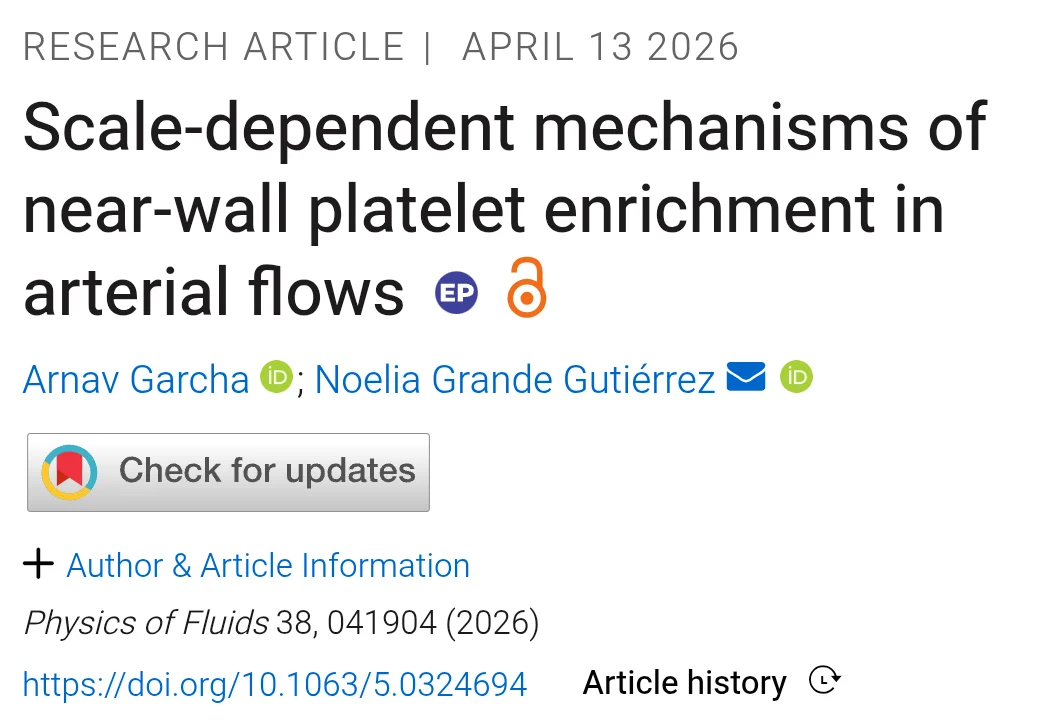 Noelia Grande Gutiérrez: Scale-Dependent Mechanisms of Near-Wall Platelet Enrichment in Arterial Flows 1 Noelia Grande Gutiérrez
