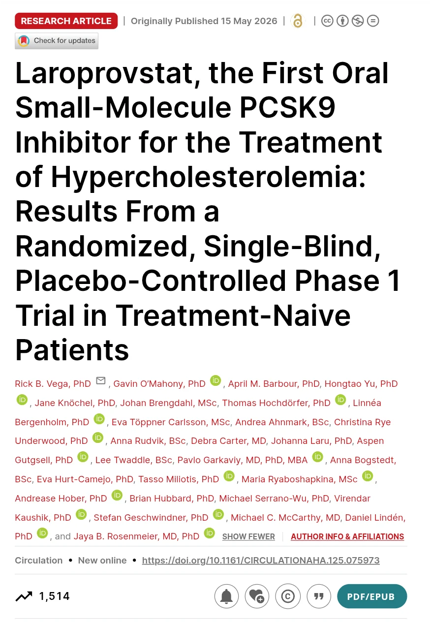 Sergio Emanuel Kaiser: A Whole New Array of Potent Oral PCSK9 Inhibitors 1 Sergio Emanuel Kaiser