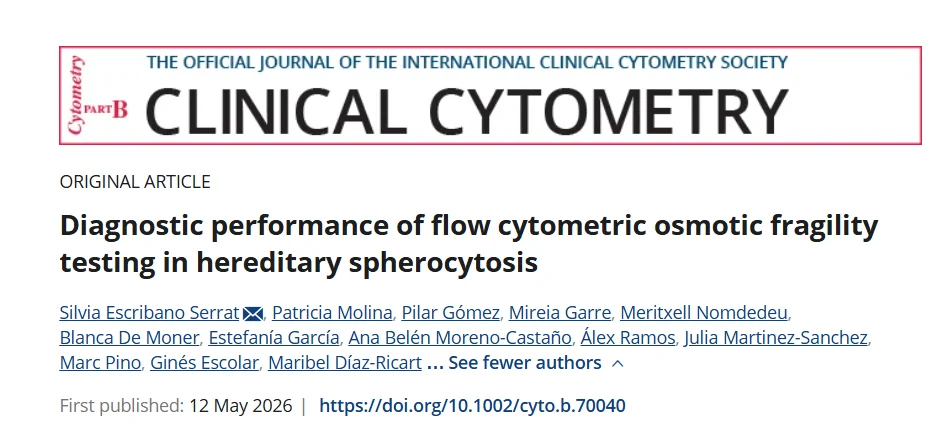 Silvia Escribano Serrat: Flow Cytometric Osmotic Fragility Testing for Diagnosis of Hereditary Spherocytosis