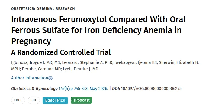 Irogue Igbinosa: Rethinking Iron Deficiency in Pregnancy with Intravenous Therapy 1 Irogue Igbinosa: Rethinking Iron Deficiency in Pregnancy with Intravenous Therapy