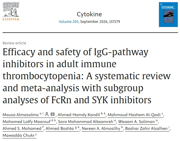 Mawadda Chukr: What 10 Randomized Trials Reveal About Novel ITP Therapies 1 Mawadda Chukr