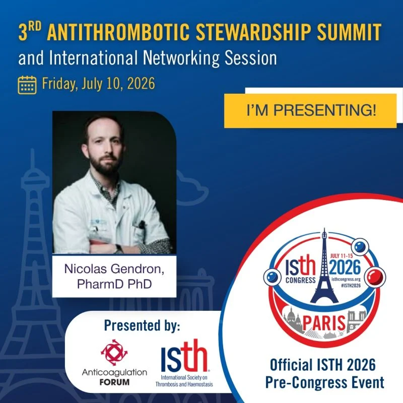 Nicolas Gendron: Join the Conversation on Antithrombotic Stewardship at ISTH 2026 1 Nicolas Gendron: Join the Conversation on Antithrombotic Stewardship at ISTH 2026