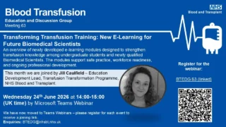 Selma Turkovic: Blood Transfusion Education and Discussion Group Webinar N63