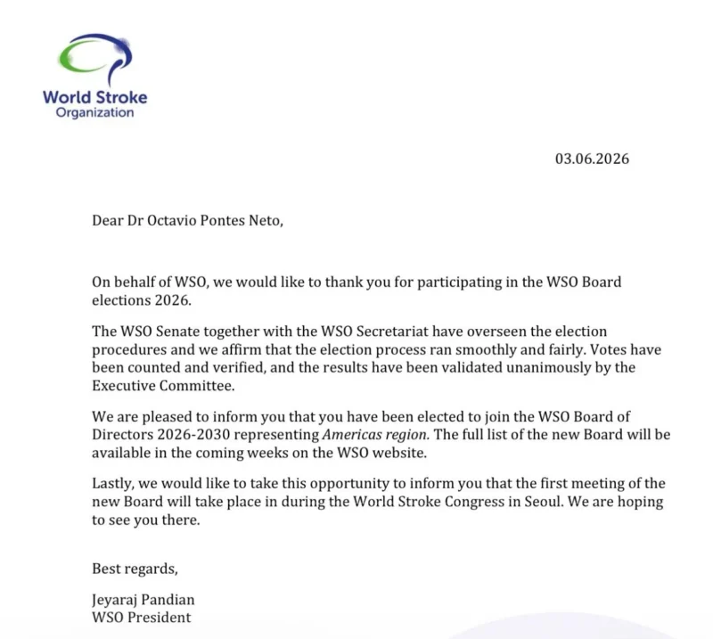Octavio Marques Pontes-Neto: Deeply Honored to Be in the Board of Directors of the World Stroke Organization