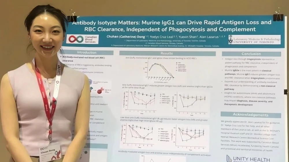 Chuhan Dong: Presenting My Research on Antibody-Mediated RBC Clearance at Canadian Blood Services