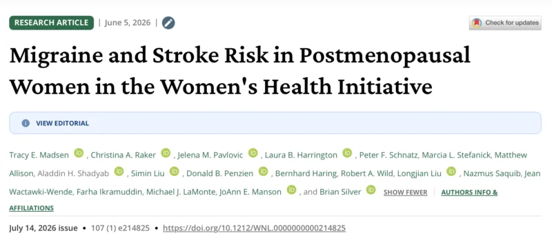 Tracy Madsen: Migraine Remains Associated with An Increased Risk of Ischemic Stroke Even After Menopause