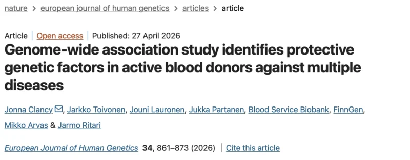 Jukka Partanen: How Blood Donation Selection Shapes the Human Genome Landscape