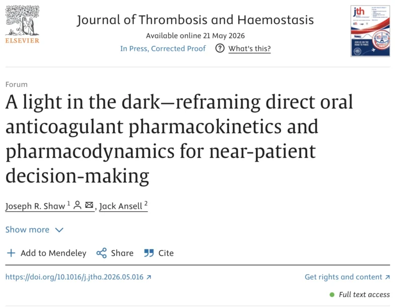 Joseph R. Shaw: Beyond Predictable Pharmacokinetics in DOAC Therapy