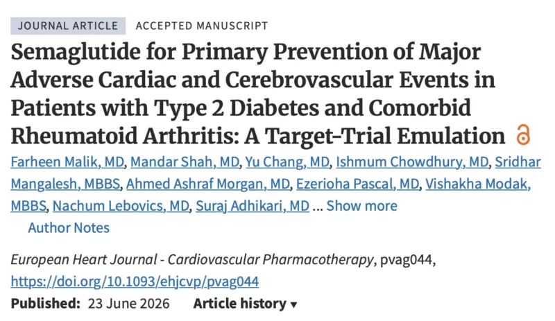 Martin Haluzík: Semaglutide as a Strategy for Primary Prevention of Cerebrovascular Disease in RA