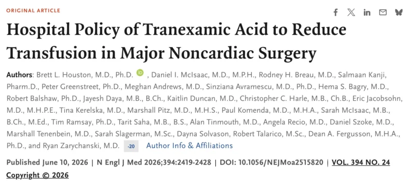 Nathan Connell: Transforming Surgical Care with Tranexamic Acid