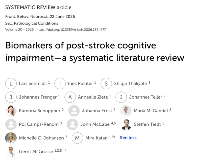 Gerrit M. Grosse: Mapping the Landscape of Biomarkers in Post-Stroke Cognitive Impairment