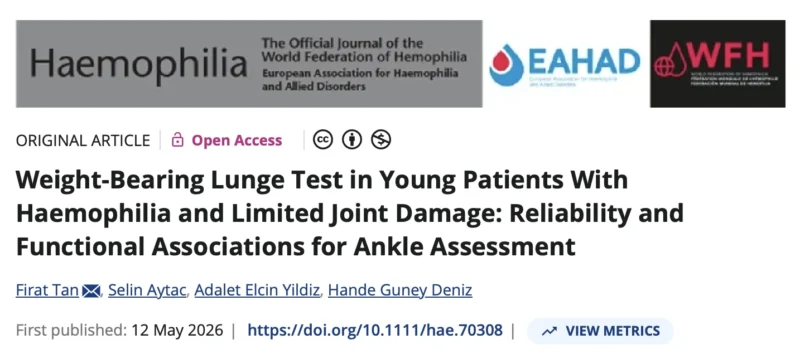 Wolfgang Miesbach: Weight-Bearing Lunge Test for Ankle Assessment in Haemophilia?
