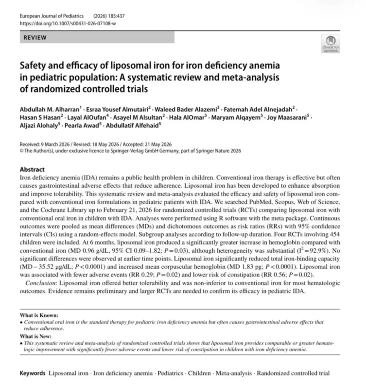 Pearla Awad: Liposomal Iron Is Better Tolerated, With Fewer Adverse Effects and Lower Constipation Rates 1 Pearla Awad: Liposomal Iron Is Better Tolerated, With Fewer Adverse Effects and Lower Constipation Rates