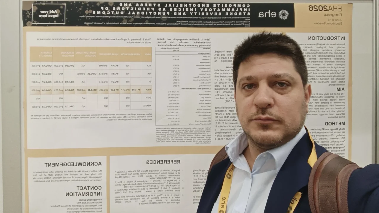 Michael Makris: Proud to Present New Insights into Predicting Stroke Severity and Recovery at EHA 2026