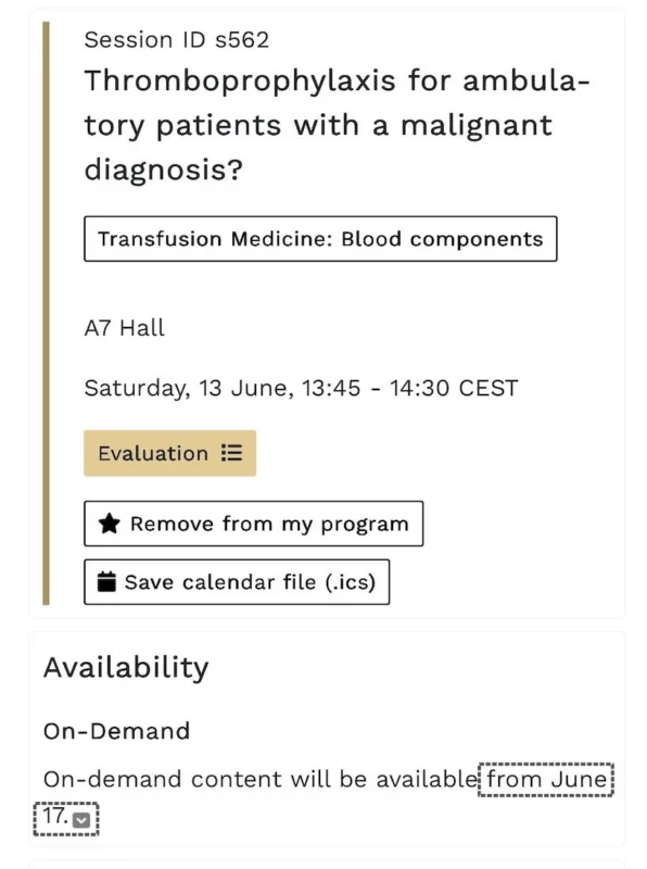 Cihan Ay: From First Oral Presentation to Pro and Con Debate - A 20-Year EHA Journey