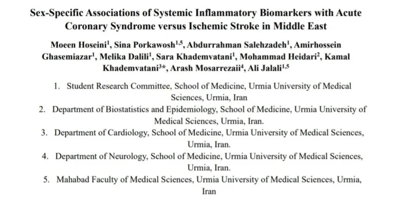 Moeen Hoseini: The Sex-Specific Associations Between Inflammatory Biomarkers and Vascular Events