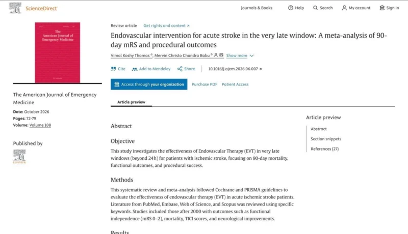 Vimal Koshy Thomas: Adding to the Evidence Base for Endovascular Therapy Beyond 24 Hours