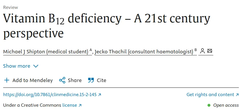 Jecko Thachil: Understanding the Clinical Spectrum of Vitamin B12 1 Jecko Thachil: Understanding the Clinical Spectrum of Vitamin B12