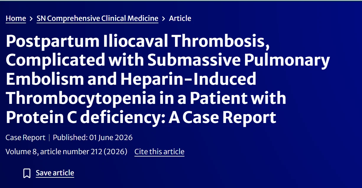 Nethuki Kulasinghe: Sequential Anticoagulation in Postpartum Iliocaval Thrombosis With Submassive PE and HIT