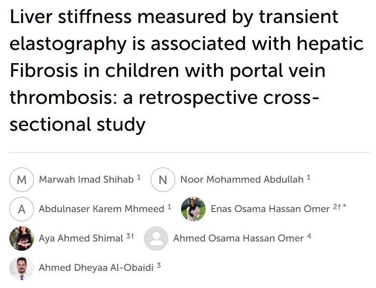 Ahmed Dheyaa Al-Obaidi: Retrospective Study Highlights the Role of Transient Elastography in Pediatric Hepatic Fibrosis