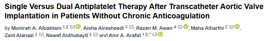 Razan Awan: Large Cohort Study Questions Routine Use of Dual Antiplatelet Therapy After TAVI