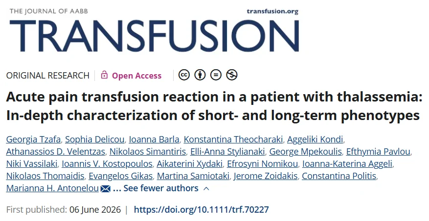 Sophia Delicou: Decoding Acute Pain Transfusion Reactions in Thalassemia 1 Sophia Delicou