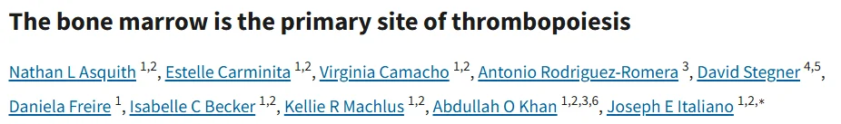 Nicolò Vianini: New Evidence Confirms Bone Marrow as the Primary Site of Thrombopoiesis
