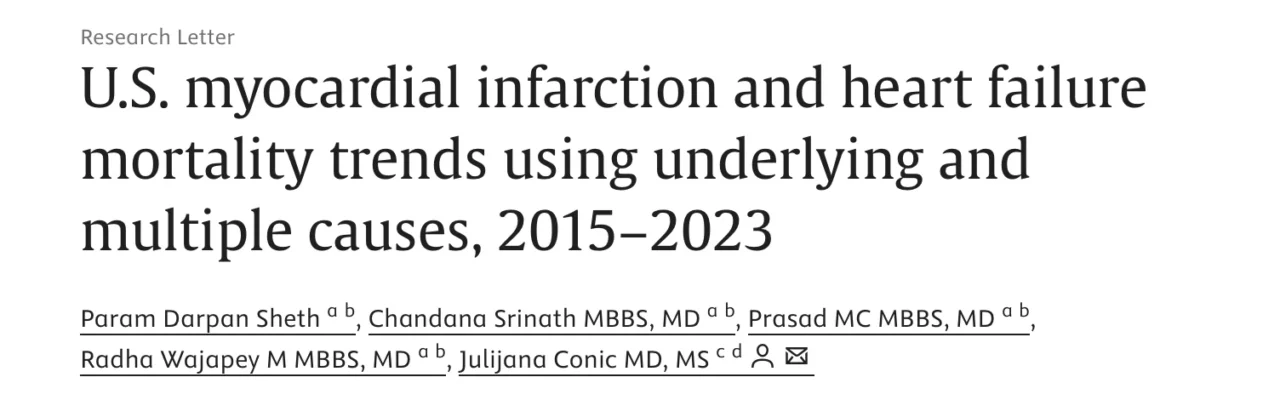 Param Darpan Sheth: Revealing the Evolving Burden of MI and Heart Failure Mortality in the US